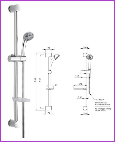 Set asta saliscendi doccia - set,