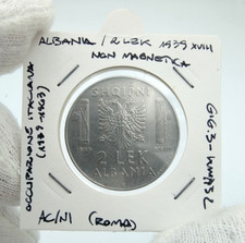 ALBANIA 2 Lek 1939 R XVIII Non