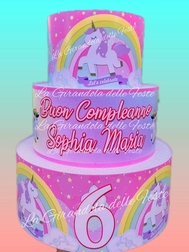 Torta unicorno 3piani - torta,