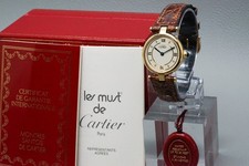 *Quasi come nuovo/scatola* Orologio Cartier Must Vendome 590004 quadrante romano 24 mm quarzo