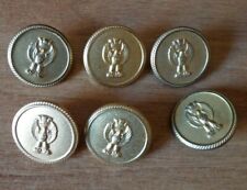 6 BOTTONI METALLO POLIZIA PER CAPPOTTO - Usati - vintage - marcati