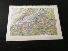 1922 SUISSE CARTINA DELLA SVIZZERA ANTICA D' EPOCA VINTAGE SWITZERLAND A4 MAP