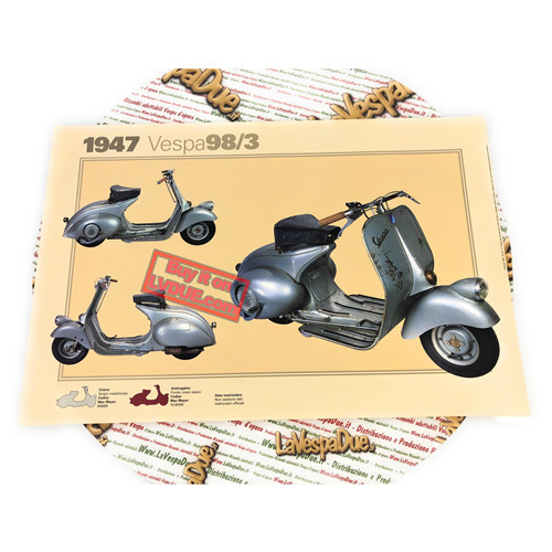 Poster vespa tecnica v98 - 98,