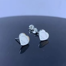 Orecchini Di Lusso A Forma Di Cuore Argento Solido S925. mm. 10