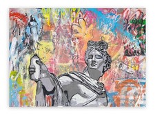 Opera street Artist MART SIGNED Tecnica mista E Spray Su Tela 90x120 Anno 2021