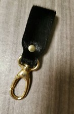 Portachiavi Uomo Donna Artigianale Pelle Stampa Cavallino , Moschettone , Unico