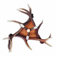 Lampada da tavolo con vero corna di cervo. Aste. 3xE14 70x70x20 cm 152209 