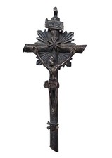 *HH* Antico Crocifisso Croce '700 Argento confraternita Cristo religioso Votivo 