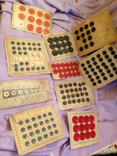 10 x carte di bottoni art deco originali nuovi vecchio negozio stock vintage antichi