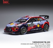 Loeb modellino auto rally Hyundai i20 WRC Montecarlo 2020 IXO pressofuso 18RMC067B 1:18