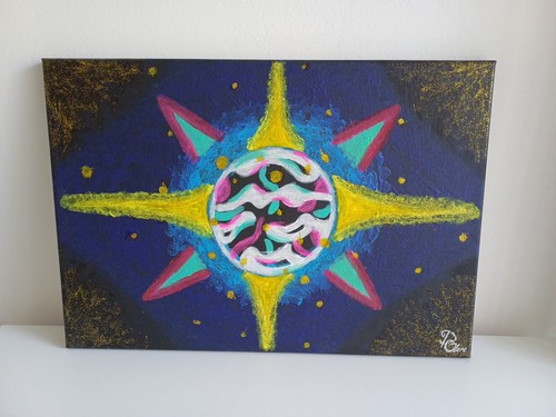 Quadro dipinto mano con - a,