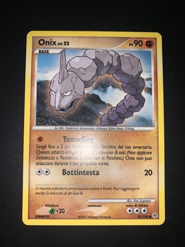 Carta pokemon onix - onix, lv.