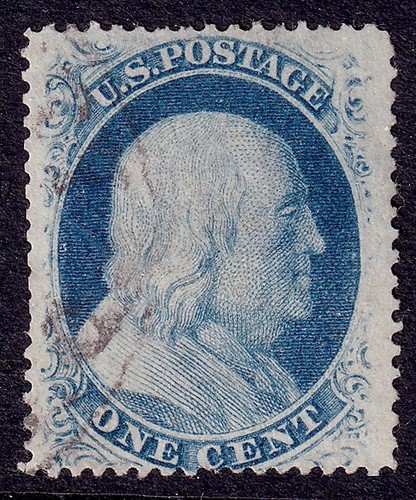 Scott 1857 franklin 1c - 1857,
