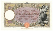 500 LIRE CAPRANESI MIETITRICE TESTINA FASCIO ROMA 11/06/1940 BB/SPL