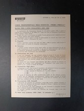 documento Pirelli Milano bando corsi formazione professionale 1959-60