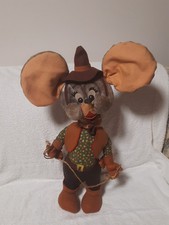 Pupazzo  Peluche Panno Lenci Topolino Cow Boy