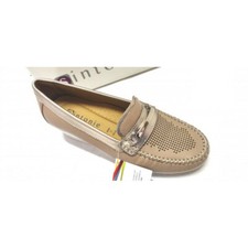 Sintonie By Florance Mocassino Traforato Donna Linea Comoda Vera Pelle Zeppa 45