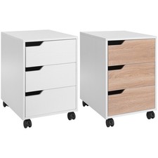 HOMCOM Cassettiera con 4 Ruote e 3 Cassetti 40x50x57.5cm