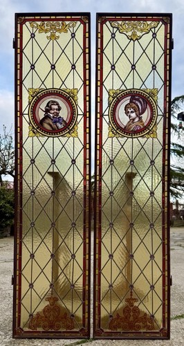 Rarissima antica coppia vetri - coppia,