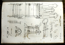 1849 Stampa Antica Litografic-Strumenti Arte/Mestieri Cimatura.Attrezzi Vari.