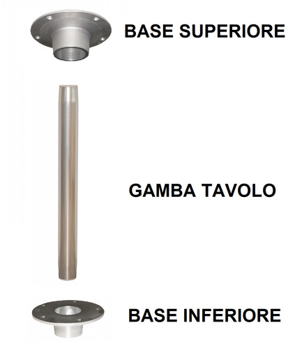 Gamba tavolo alluminio con - gamba,