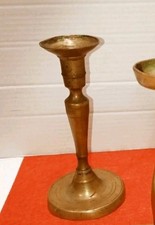 Porta Candela Antico Tondo In Ottone Bugia Dei Primi Del 900 Candelabro Singolo 