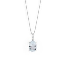 Collana Bliss Stephanie Acquamarina 20108487 Necklace Oro Bianco Diamanti Donna
