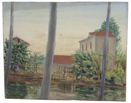 Quadro olio vintage datato - ad,