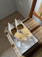 scarpe  donna Tacco 8 cm, usate, in perfette condizioni. Pelle,argento.n37(24,5)