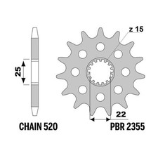 Pignone PBR Z16 denti passo 520 Royal Enfield Meteor 350 2021-2023