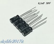 5 pz Condensatori elettrolitici 0,1uF 100nF 50V - 5 pezzi condensatore 