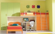 CAMERETTA ARMADIO PONTE 2 LETTI SCRITTOIO ECOLOGICA CATAS NUOVI COLORI 132