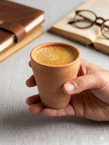 Handmade terracotta cup - handmade,