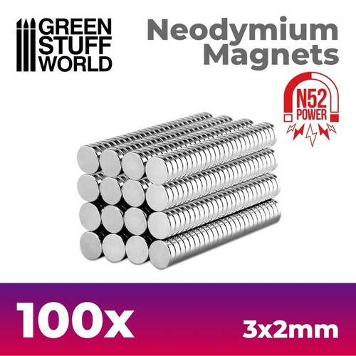 100x magneti neodimio 3x2mm - 100x,