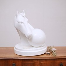 LAMPADA DA TAVOLO IN CERAMICA, TESTA DI CAVALLO