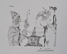 Pablo PICASSO: Il Papa Voyeur E La Colomba, LITHOGRAFIA Erotica Firmata