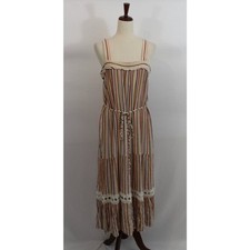 LEMLEM Taglia M Medium Retta Sweepy prendisole a righe metallizzato