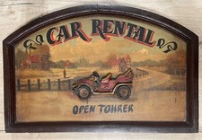 Quadro insegna vintage legno auto d'epoca