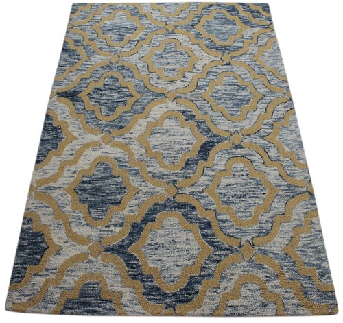 Tappeto 100 lana giallo - 100%, beige