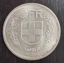 SVIZZERA CONFEDERAZIONE - 5 FRANCHI 1967 B BERNA