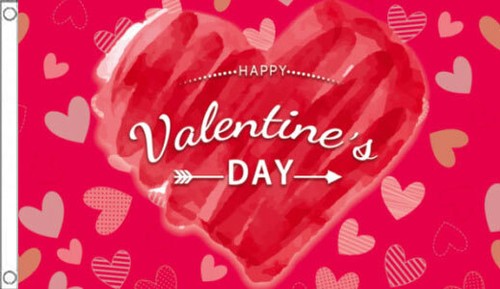 Happy valentine day - flag, 5'