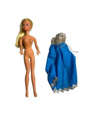 Barbie bambola bionda Mattel vintage 1970 Hong Kong con vestito blu vestito 6,5"