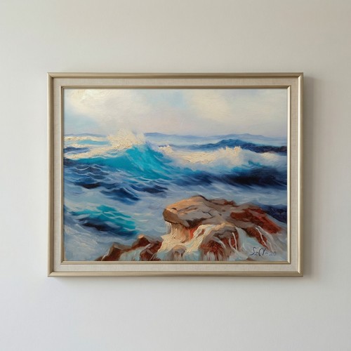 Dipinto olio originale onde
