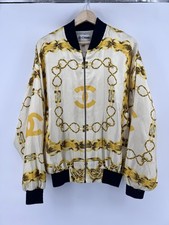 Bomber vintage Chanel in seta taglia M/L anni 80 modello catene oro