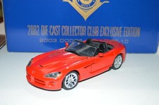 Franklin Mint 2003 Dodge Viper SRT-10 Collector Club 2002 Edizione Esclusiva