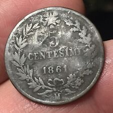 MONETA 5 CENTESIMI 1861 M " REGNO D'ITALIA VITTORIO EMAN. II BRUTTA