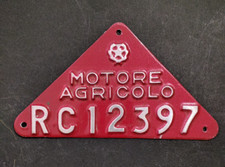 vecchia targa motore agricolo in latta