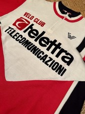 Rara Maglia Ciclismo Vintage “Telettra” Vittore Gianni per Eroica, Tg. L