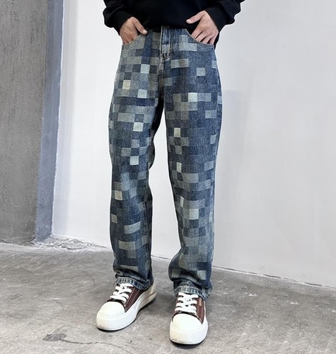 Jeans uomo blu - , stampato