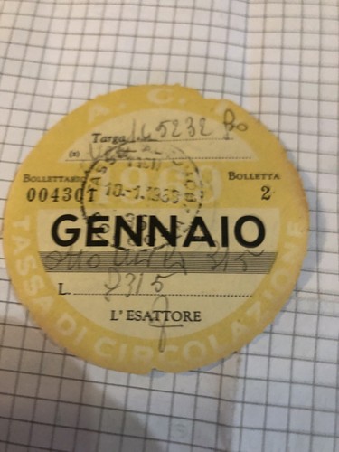 Bollo auto epoca 1969 - auto,